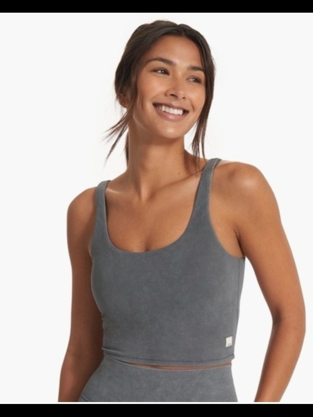 Vuori Daily Grey Cropped Tank Top